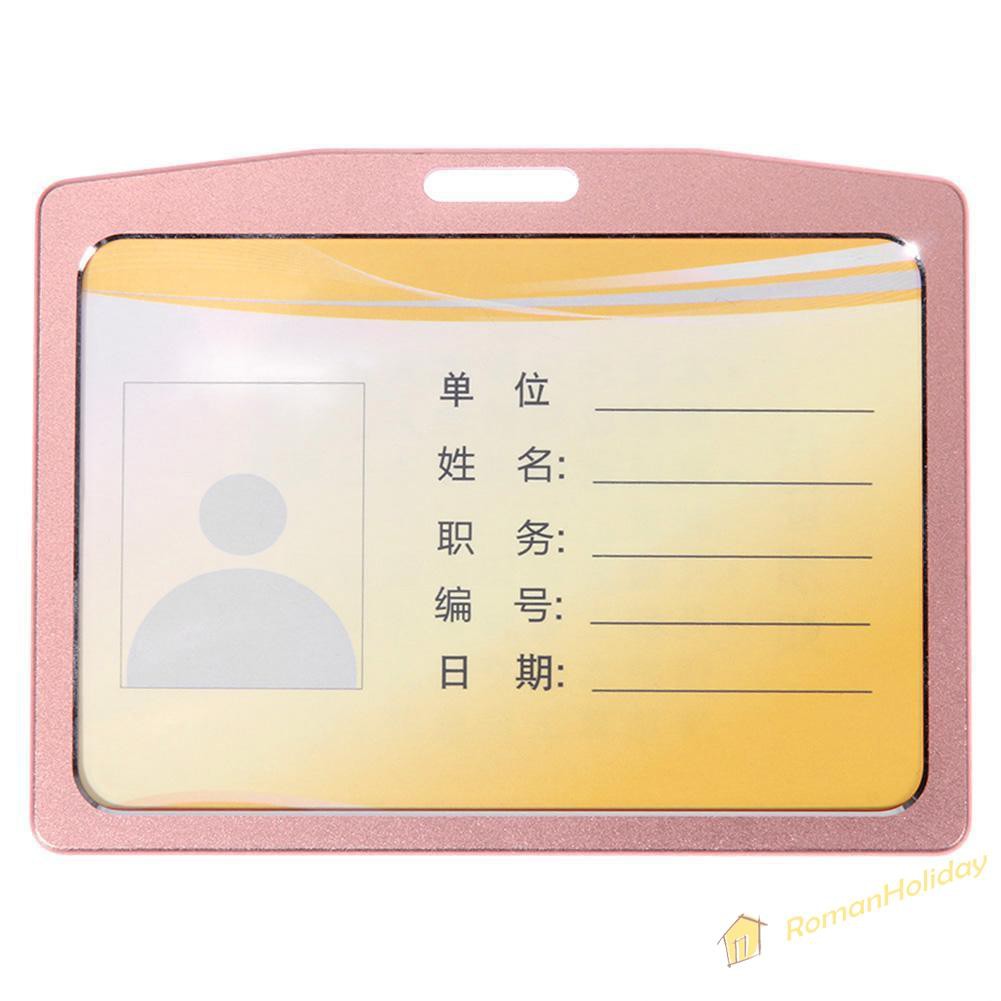 【On Sale】Aluminum Alloy Business Work Card ID Badge Holder Name Tag Card Holders