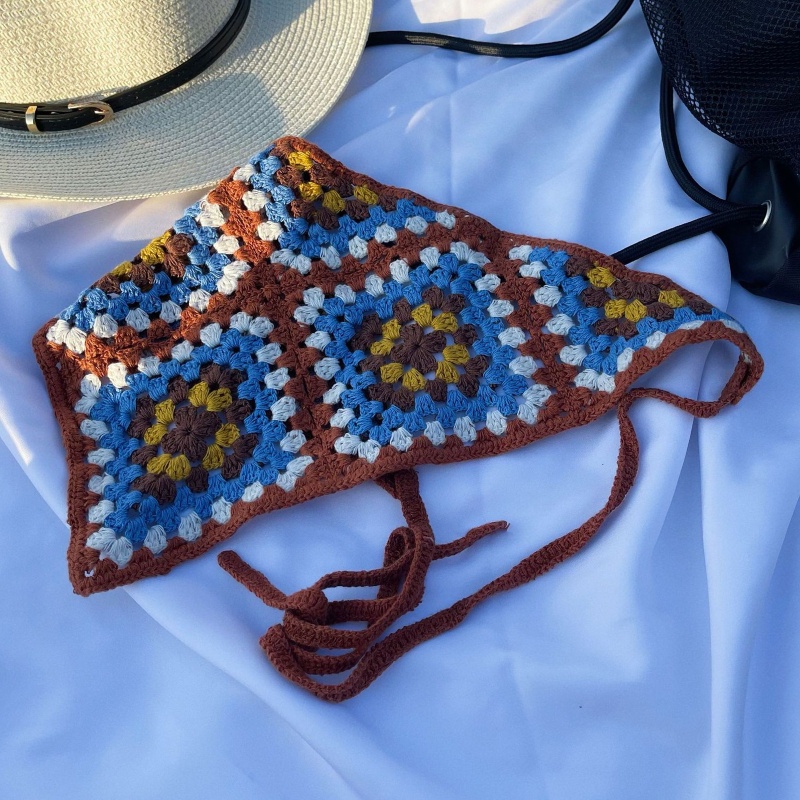 Khăn Bandana Đan Len Nhiều Màu Sắc Làm Phụ Kiện Chụp Ảnh Cho Bạn Gái