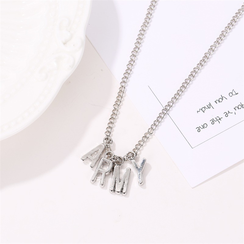 Vòng cổ Mặt Chữ Jimin Cùng Chữ BTS