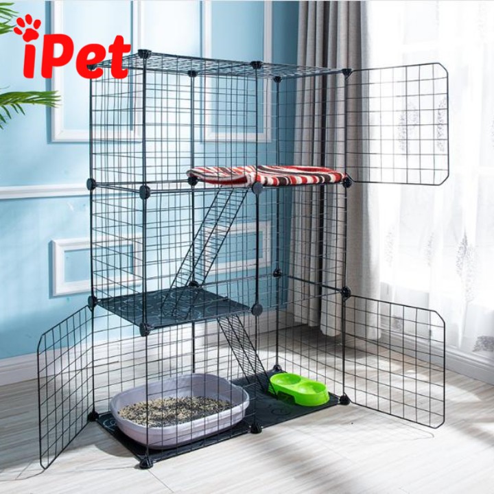 Combo Lưới Ghép Chuồng Quây Thú Cưng Chó Mèo ( tặng chốt ) - Combo 3 Tầng 2x1x3