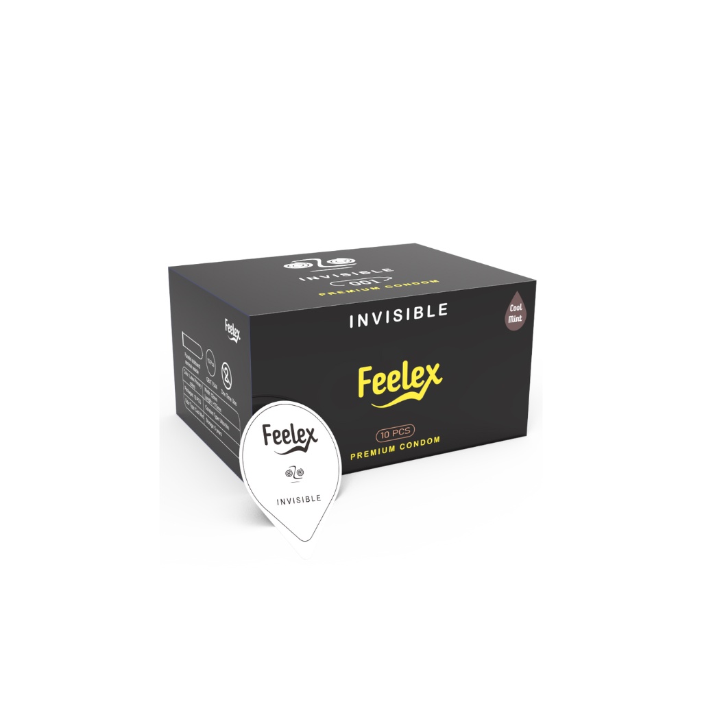 Combo 2 Hộp bao cao su Feelex Invisible hộp 10 bcs- olo_store
