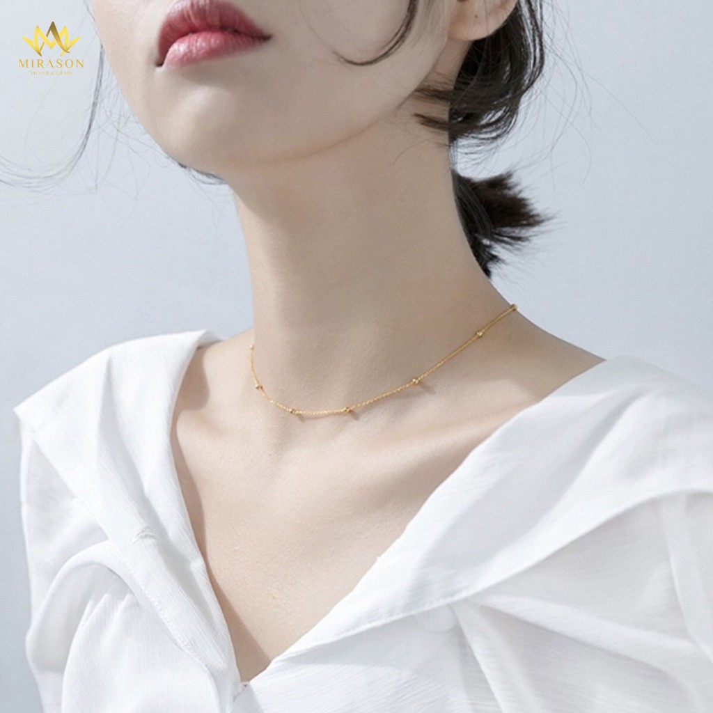 Dây Chuyền Bạc Nữ MIRASON Choker Bi Basic MDC034 - Vòng Cổ Nữ Choker Bạc 925 Cao Cấp