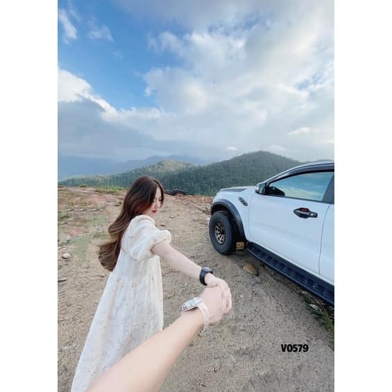 Đầm Maxi Hoa Đuôi Cá Tay Bồng Voan Hoa