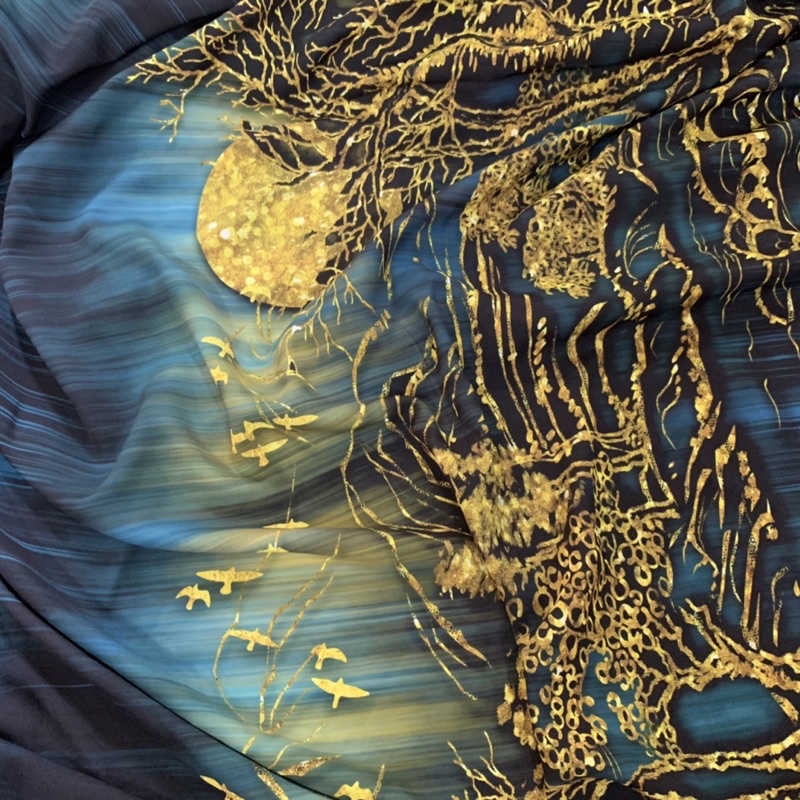 Vải Áo Dài Nhật Nguyệt Sơn Thuỷ Có Ảnh Thật siêu sang