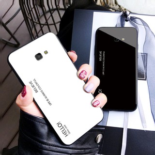 Ốp điện thoại nhựa cứng mặt kính cường lực dành cho Samsung Galaxy J4 plus