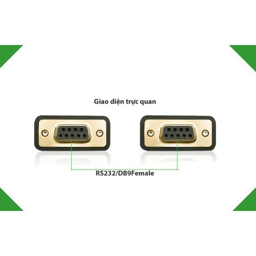 Cáp Cổng COM RS-232 2 Đầu Cái 9 Chân Dài 1,5m Ugreen 20149 - Hàng Chính Hãng