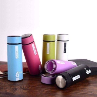 Bình thủy tinh giữ nhiệt 450ML bọc nhựa chống nóng cao cấp 60UP