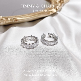 Nhẫn đá Jimmy & Charice nhẫn đá vuông bạc 925