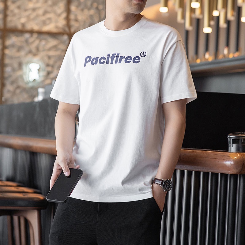 Áo Thun Cotton Tay Ngắn Cổ Tròn In Họa Tiết Thời Trang Cho Nam