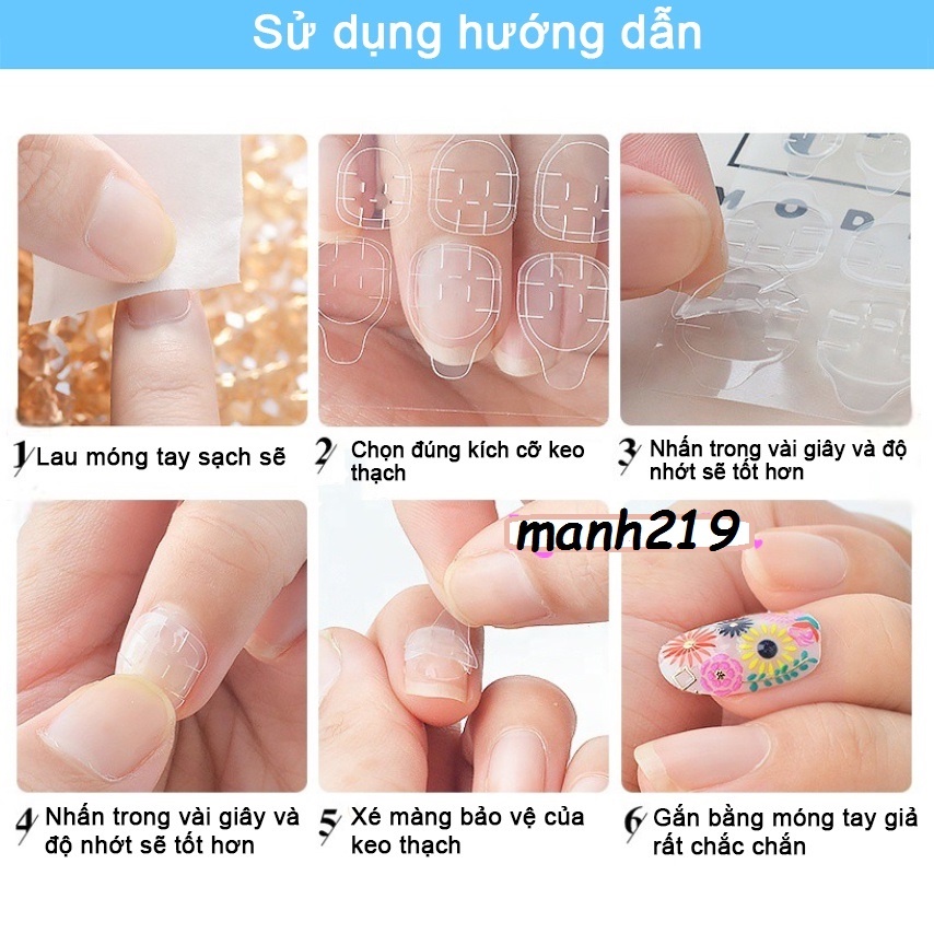 Băng Keo Dán Móng Tay Giả 24 Cái Nail Sticker, Hai Mặt Siêu Tiện Lợi - manh219