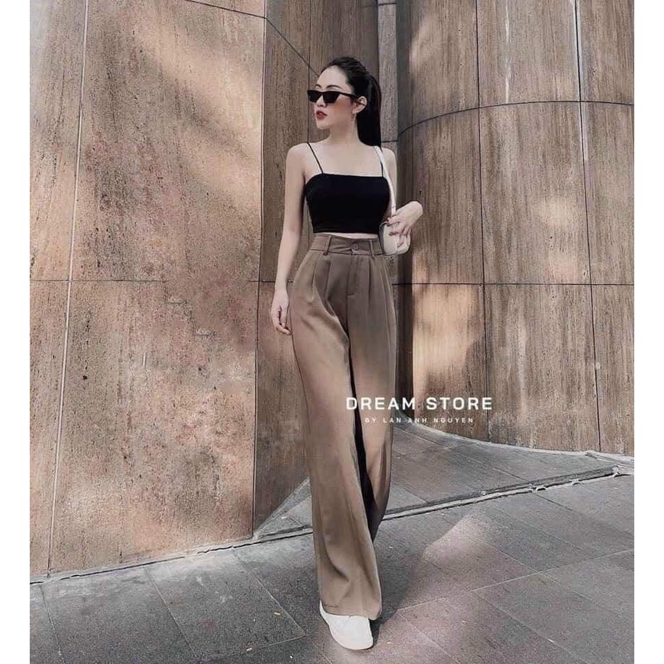 QUẦN ỐNG RỘNG LƯNG CAO CHẤT VẢI RUBY ỐNG SUÔNG CHUN LƯNG SIÊU HOT