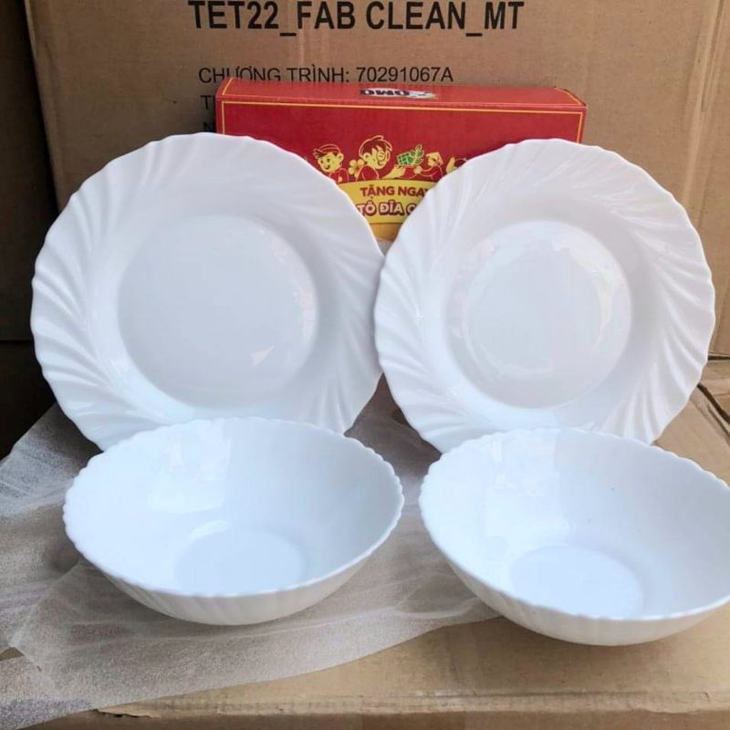 Bộ 2 tô 2 đĩa pastel nhám ngọc- Bộ tô đĩa cao cấp