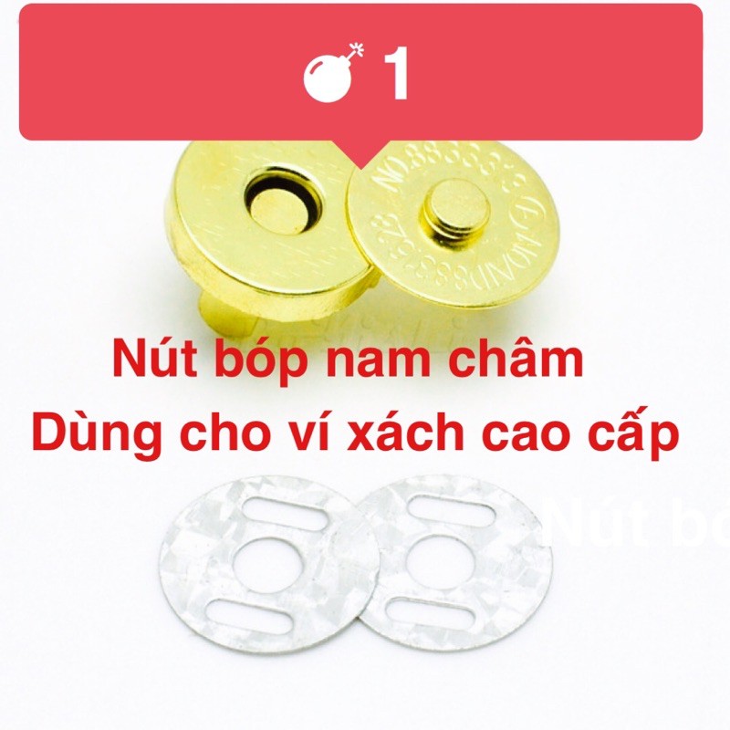 cúc bấm nút bóp nam châm cao cấp dùng cho túi xách ví da thương hiệu