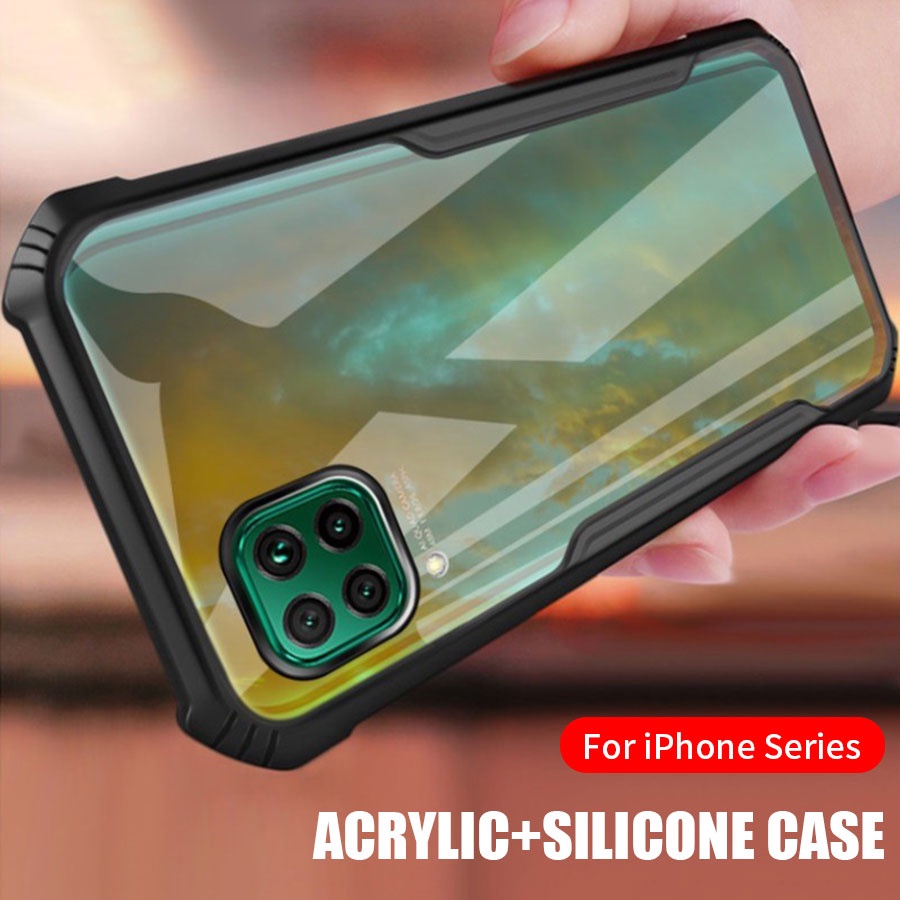 Ốp Điện Thoại Acrylic Trong Suốt Chống Rơi Chống Sốc Cho iPhone X XR XS Max 6 6S 7 8 Plus SE