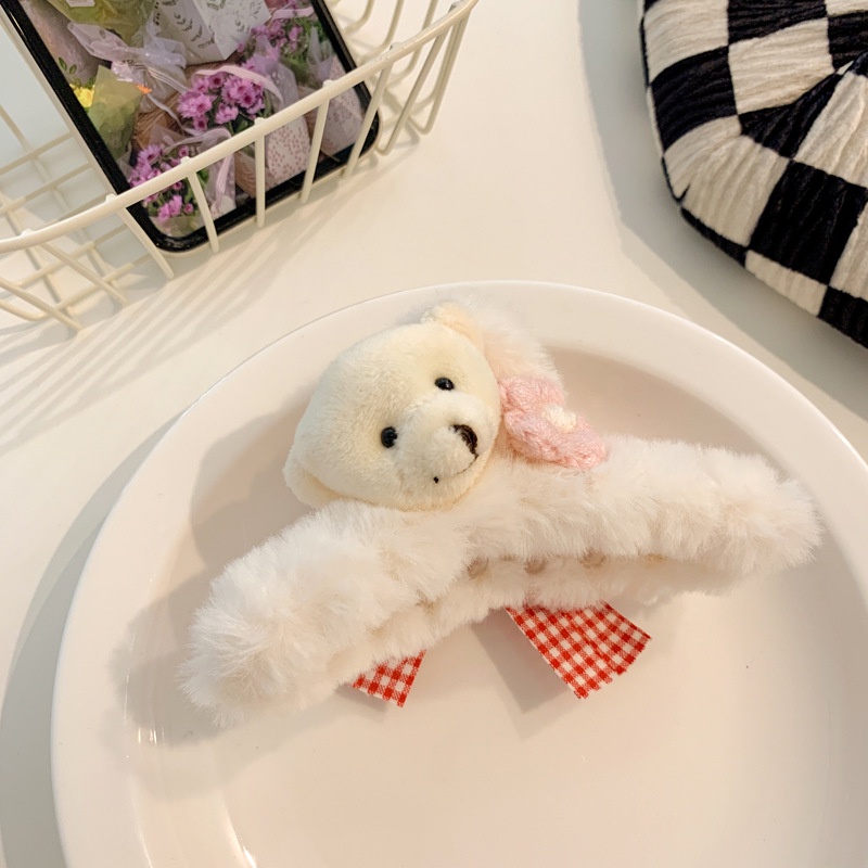 Tender afternoons Kẹp Tóc Hình Thỏ / Gấu Bằng Lông Nhung Dễ Thương Xinh Xắn