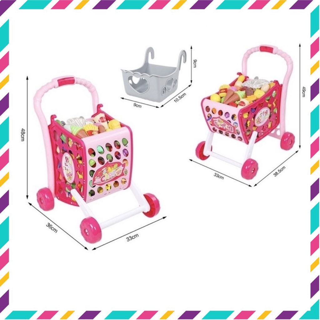 Đồ chơi xe đẩy hàng siêu thị 3 tư thế kèm phụ kiện cao cấp cho bé trên 3 tuổi - Bơ Corner