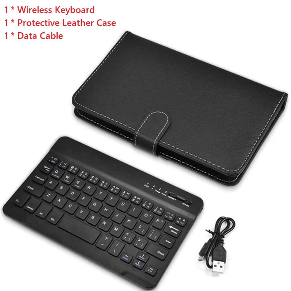 Bao Da PU Kèm Bàn Phím Bluetooth Không Dây 3 Trong 1 Có Nam Châm Cho Điện Thoại 7-inch iOS / Android