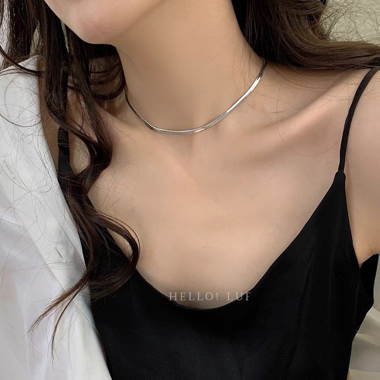 Vòng cổ Xương Rắn Bằng Kim Loại Thời Trang Đơn Giản