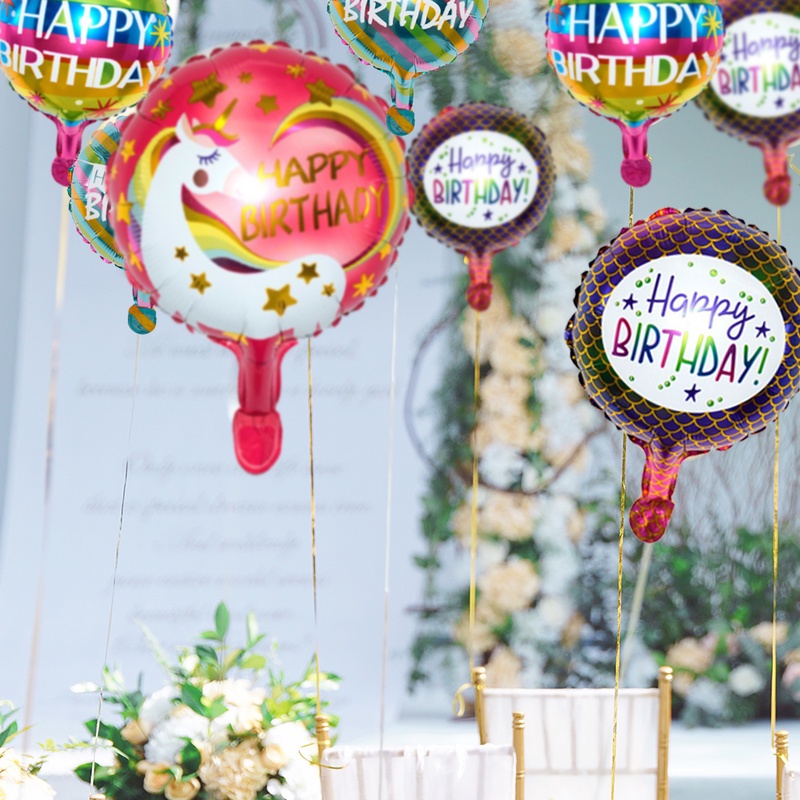 Set 2 bong bóng lá nhôm hình tròn 10 inch nhiều màu sắc trang trí tiệc