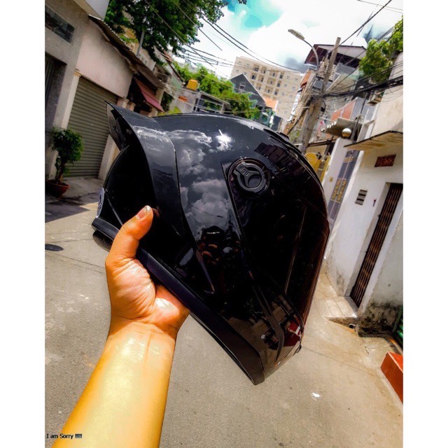 [Shop Uy Tín] Mũ nón bảo hiểm fullface AGU đen bóng cực ngầu