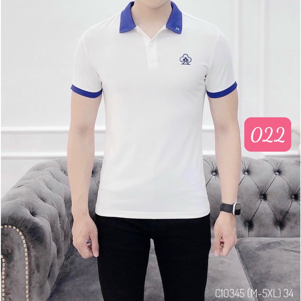 Áo thun nam polo cổ trụ màu đen chất vải cotton dày dặn co giãn tay ngắn, phông nam đẹp Hado051 nhiều mẫu