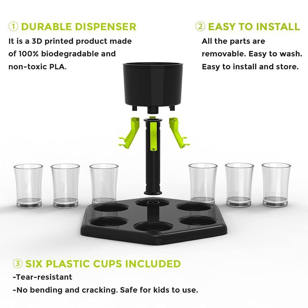 Bộ Phễu Rót Rượu 6 Ống Bằng PE Sáng Tạo Cho Bartender