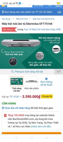 Máy hút mùi Electrolux EFT7516X