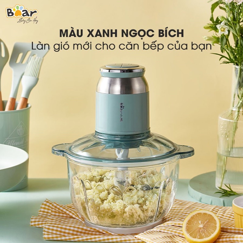 Máy xay thịt đa năng Bear 2.5L QSJ-C04R8S cho gia đình - Xay thực phẩm chế biến đồ ăn Hàng chính hãng Bảo Hành 18 tháng