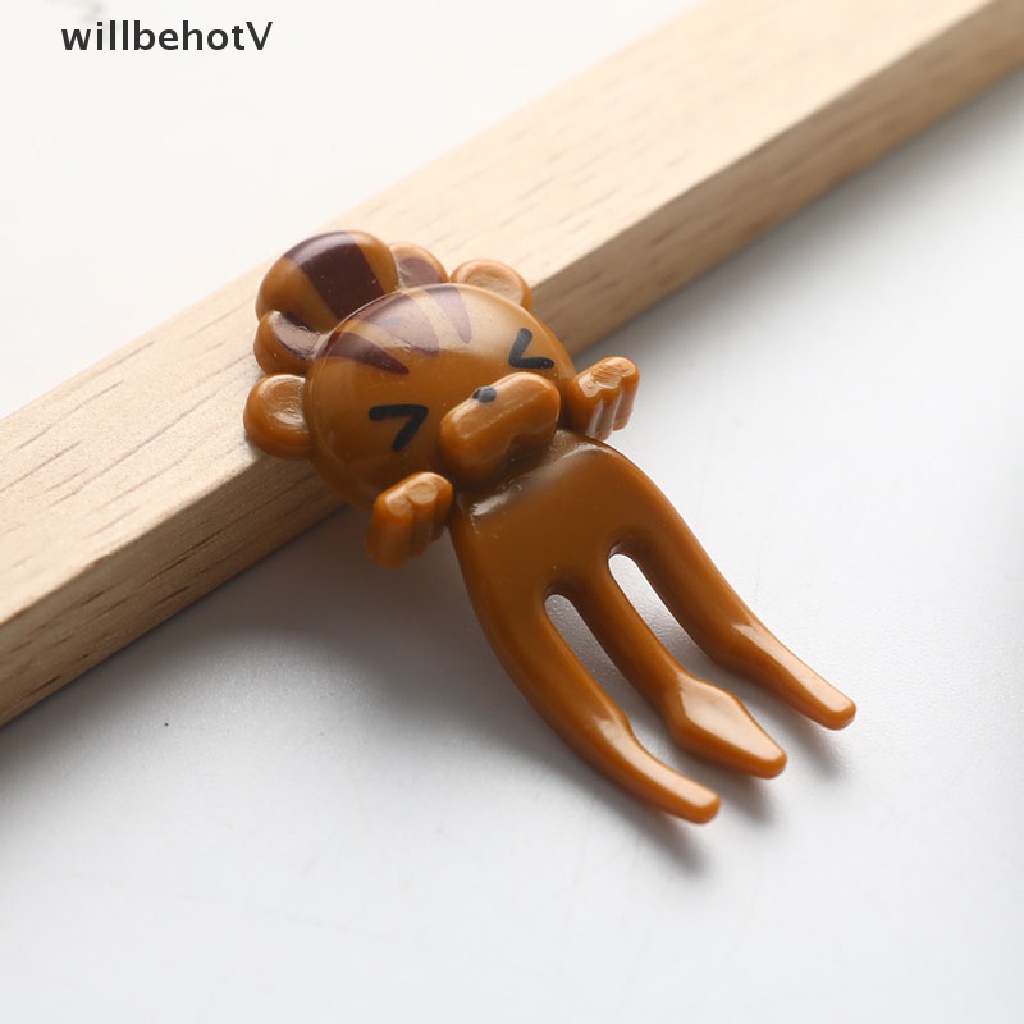 Set 8 Nĩa Ăn Trái Cây / Tráng Miệng Hình Động Vật Hoạt Hình Mini Cho Trẻ Em