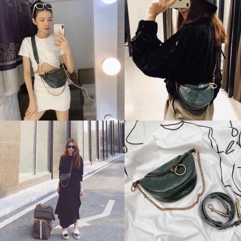 Túi bao tử đeo bụng kèm dây xích và 2 dây da chuẩn 11