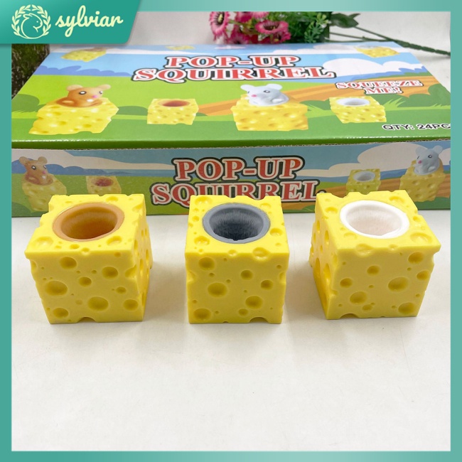 [sylviar] Đồ Chơi Cốc Đựng Bút Hình Chú Chuột Phô Mai Mềm Mại Giảm Căng Thẳng Đa Năng