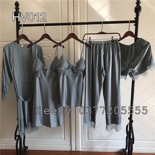 Bộ đồ ngủ lụa 5 món hàng cao cấp
