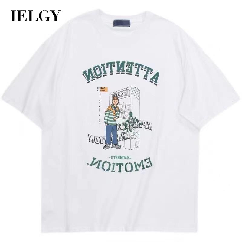 Áo thun IELGY ngắn tay in hình hoạt hình cho nữ