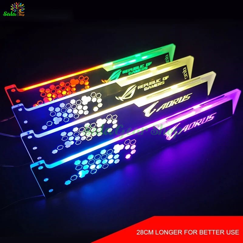 Đỡ Card VGA Logo AORUS/ ROG đồng bộ led hub Coolmoon