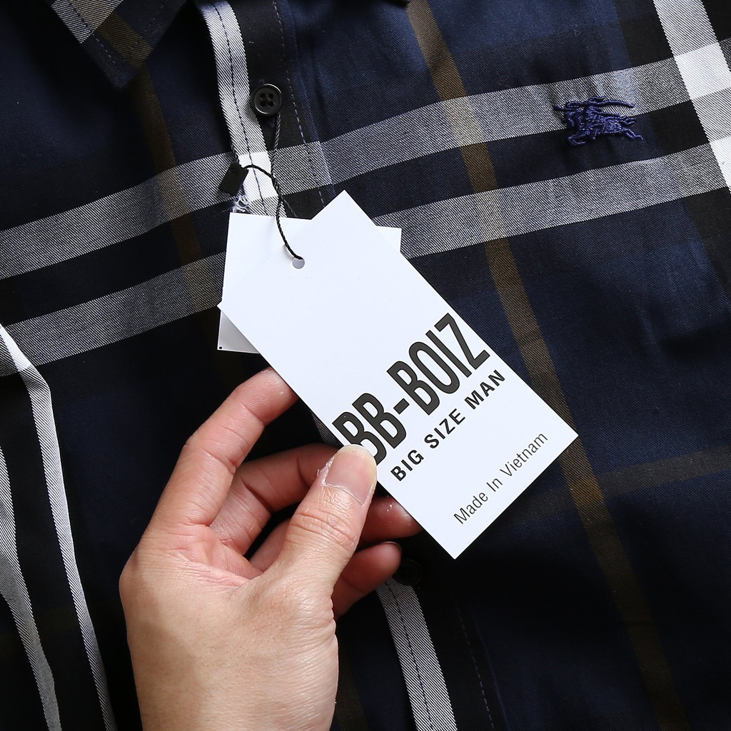 [bigsize &lt; 125kg] ÁO SƠ MI NAM tay ngắn caro BBR BIGSIZE