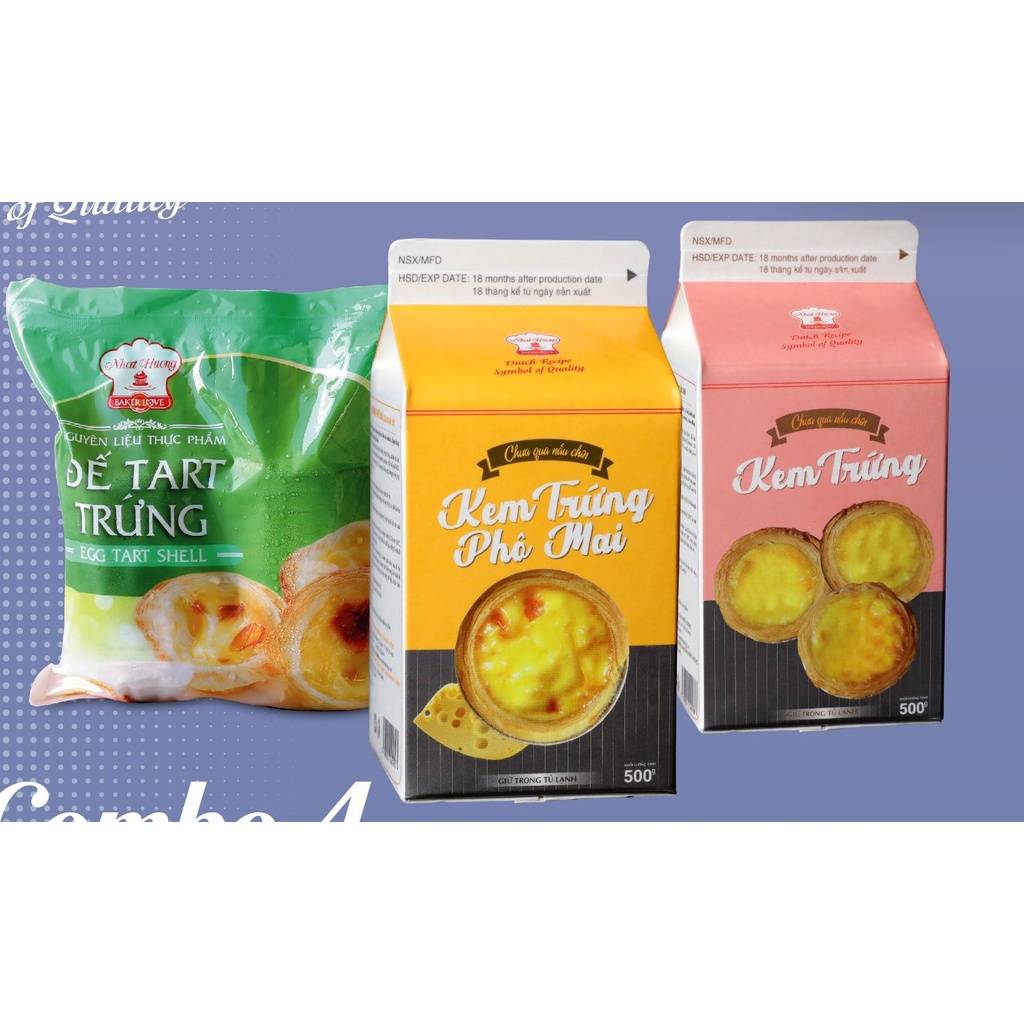 Combo đế tart trứng kem mini