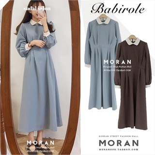 [ ORDER ] Váy dài tay mùa thu đông cổ bẻ MORAN