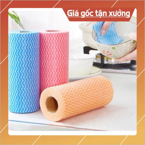 Cuộn giấy vải lau đa năng tái sử dụng được (50pcs/cuộn)