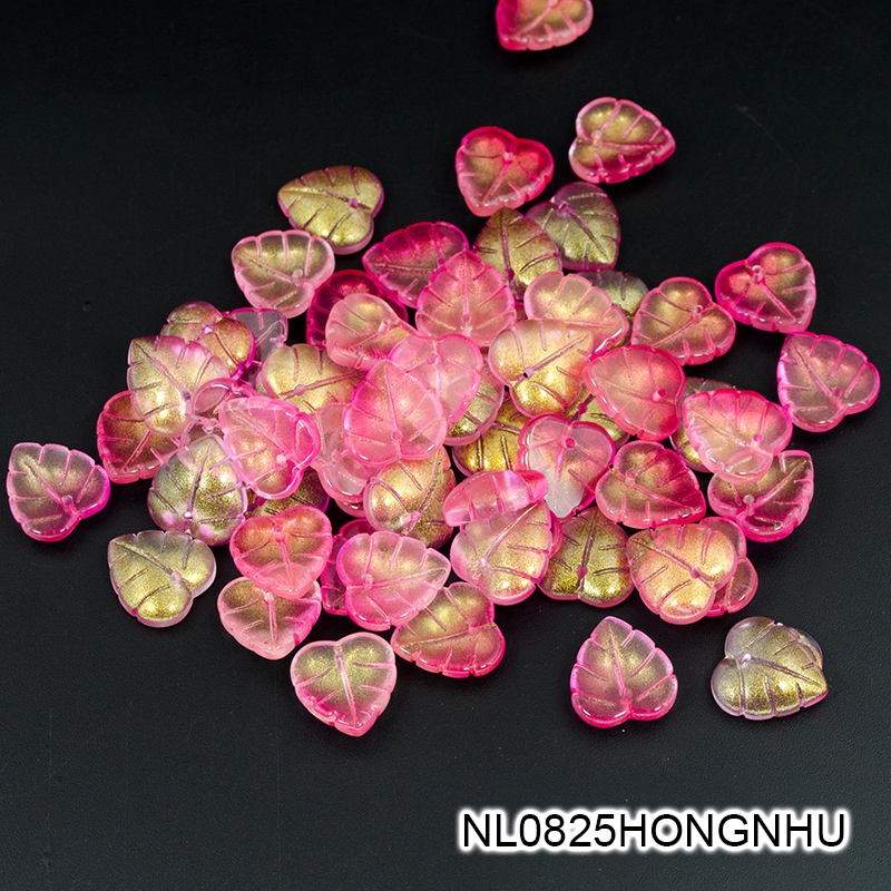 5 lá thủy tinh hình trái tim - 14*15mm - nguyên liệu làm trâm