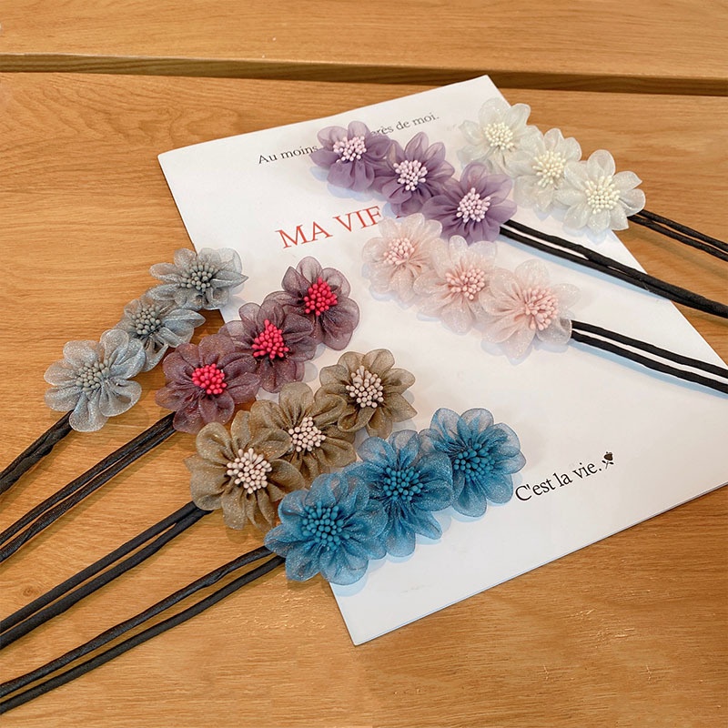 RainBow Bows 1 Băng Đô Hoa Chiffon Tạo Kiểu Tóc Thời Trang Nữ