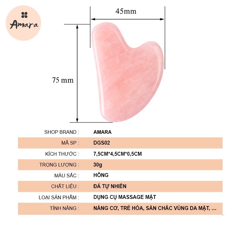 Đá GuaSha Massage Mặt, Miếng Đá Gua sha Mát Xa Mặt Nâng Cơ Trẻ Hóa Làn Da_DGS02