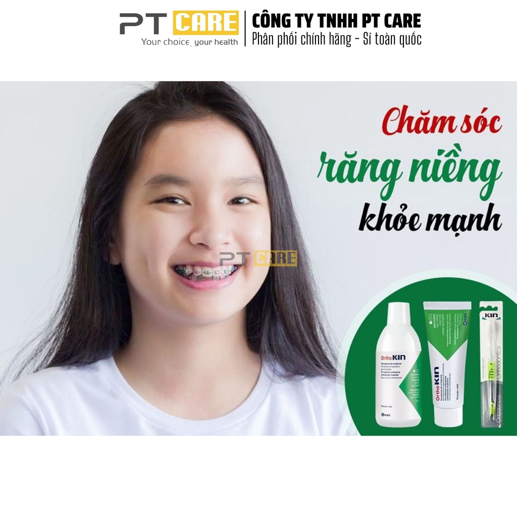 PT CARE | Combo Nước Súc Miệng Và Kem Đánh Răng Ortho Kin 500ml/75ml