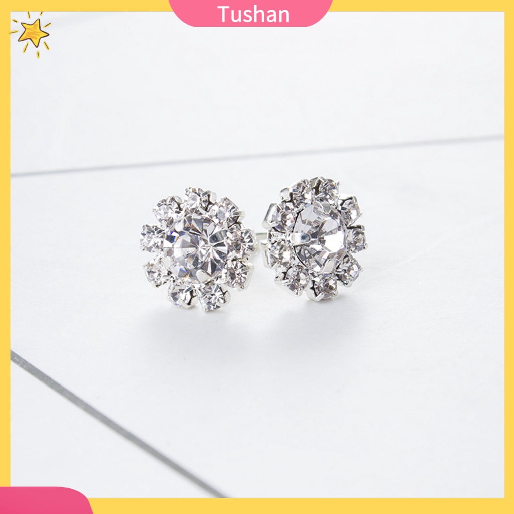 Đôi khuyên tai dạng xỏ đính đá sang trọng thời trang dành cho nữ