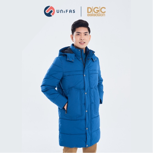 Áo phao Nam dáng dài đại hàn 3 lớp, mũ rời, chần bông ngang cao cấp DGCs - WAJKBA13M