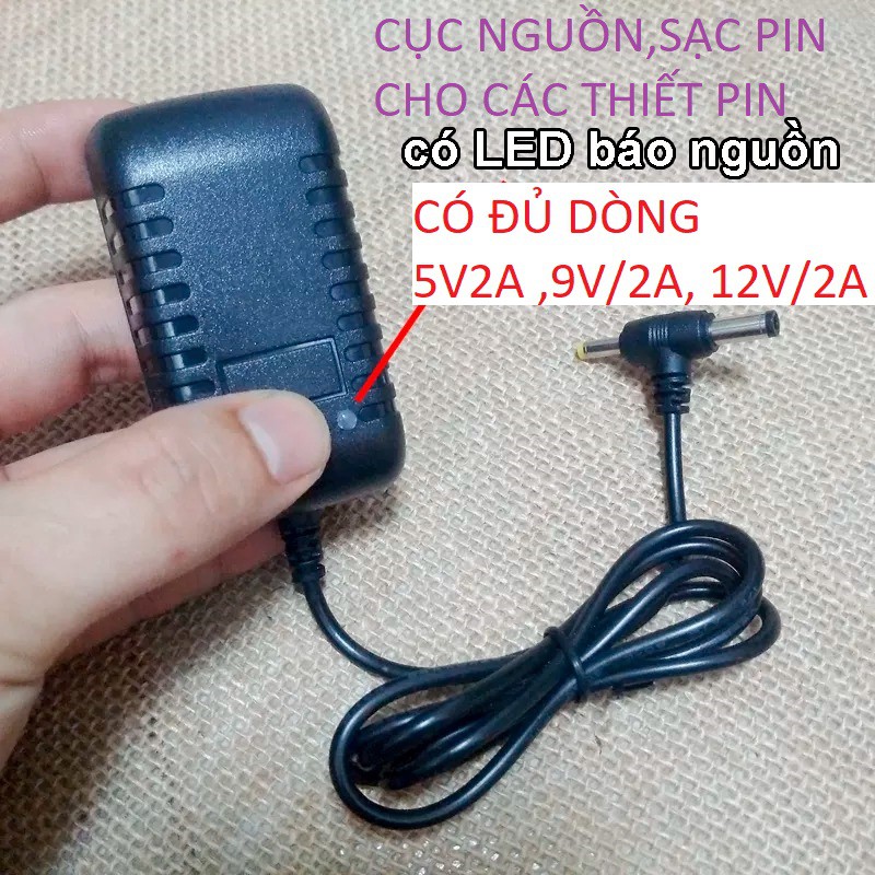 Nguồn đa năng 5v/2a ,9v2a ,12v2a chuẩn các đầu cắm cho các thiết bị