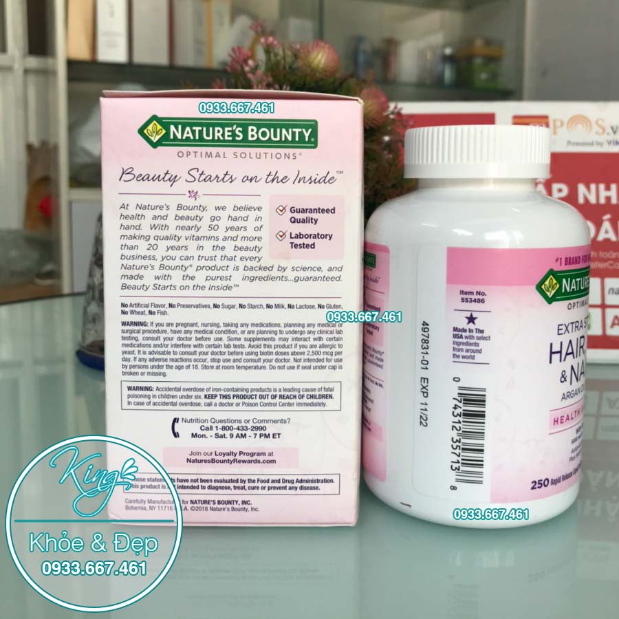 Viên Uống Hair Skin Nails Nature's Bounty 250 Viên | BigBuy360 - bigbuy360.vn