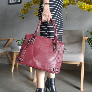 Túi xách da nữ Hàn Quốc form rộng đựng được giấy A4 (Nhiều màu để chọn)