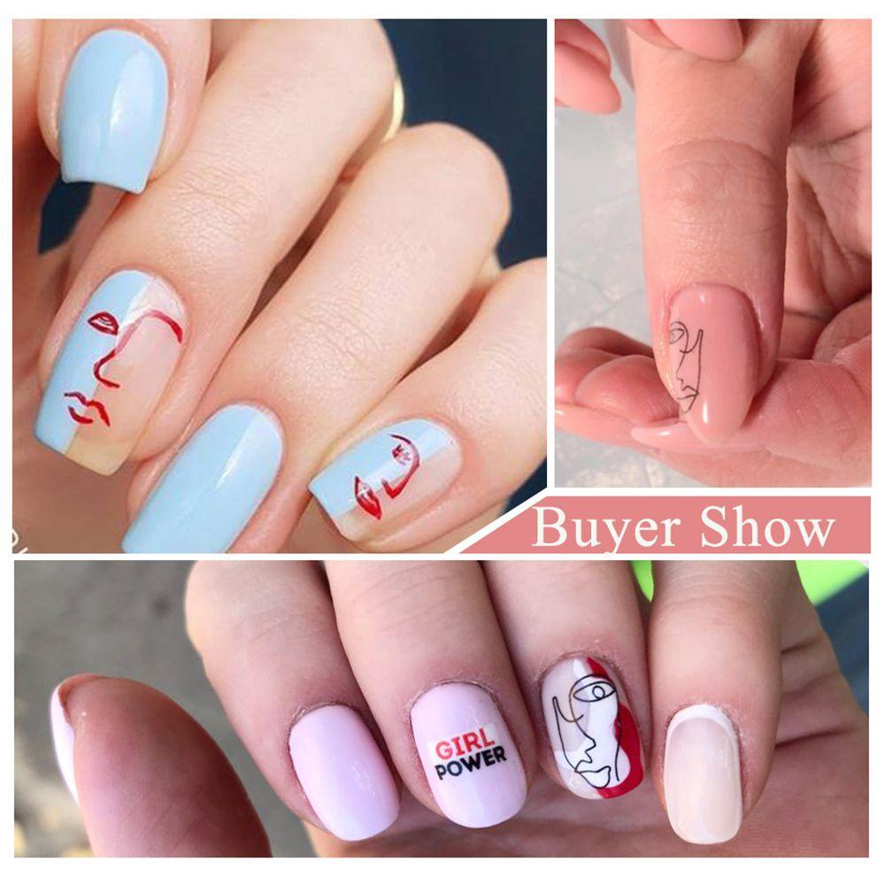 .Miếng Dán Trang Trí Móng Tay Hình Trái Tim Phối Chữ Love Xinh Xắn