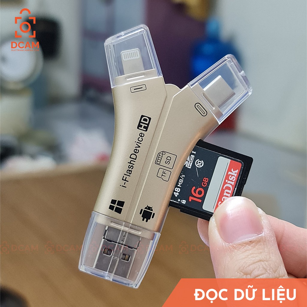 [Ảnh thật] Đầu đọc thẻ SD, TF đa năng cho điện thoại & laptop [HÀNG CHUẨN IFLASH TỐC ĐỘ CAO]