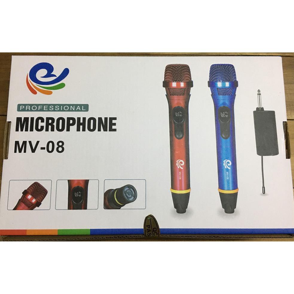 Micro Không Dây Hát Karaoke MV08 dành Cho Loa Kéo/Amply,Tần Số 50 - Bảo hành 12 tháng